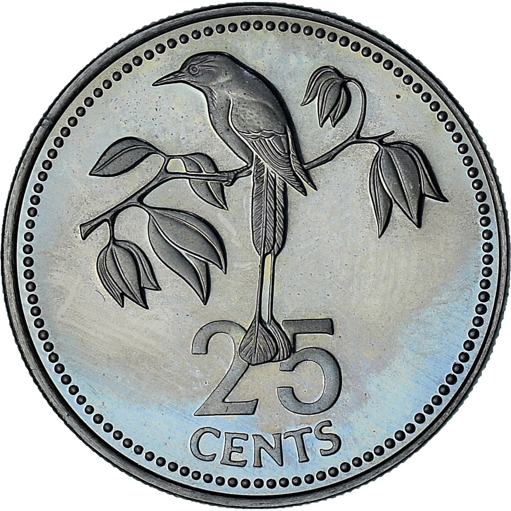 Belize, Elizabeth II, 25 Cents, 1975, Proof, MS(64), Cupronickel, KM:49