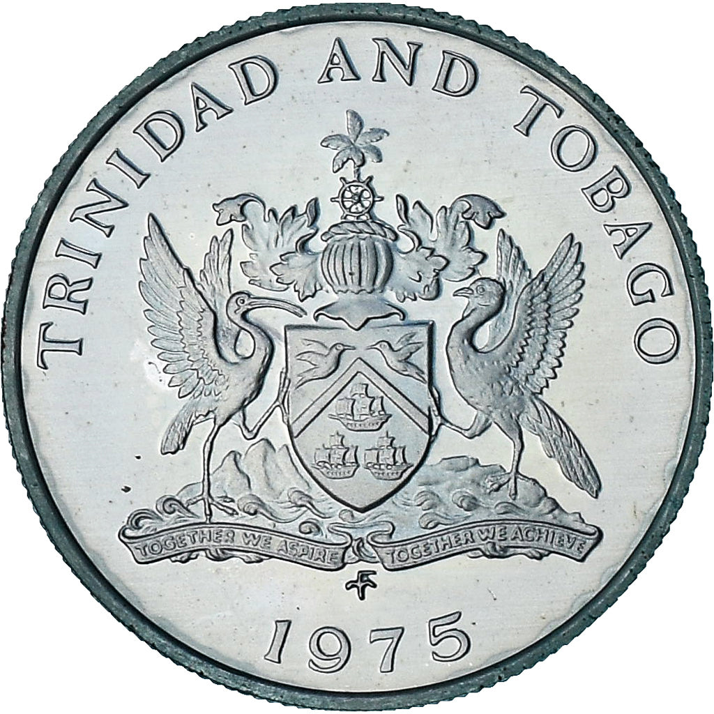 Trinidad and Tobago, 25 Cents, 1975, Proof, MS(64), Cupronickel, KM:28