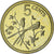 Belize, Elizabeth II, 5 Cents, 1975, Proof, MS(64), Nickel-brass, KM:47