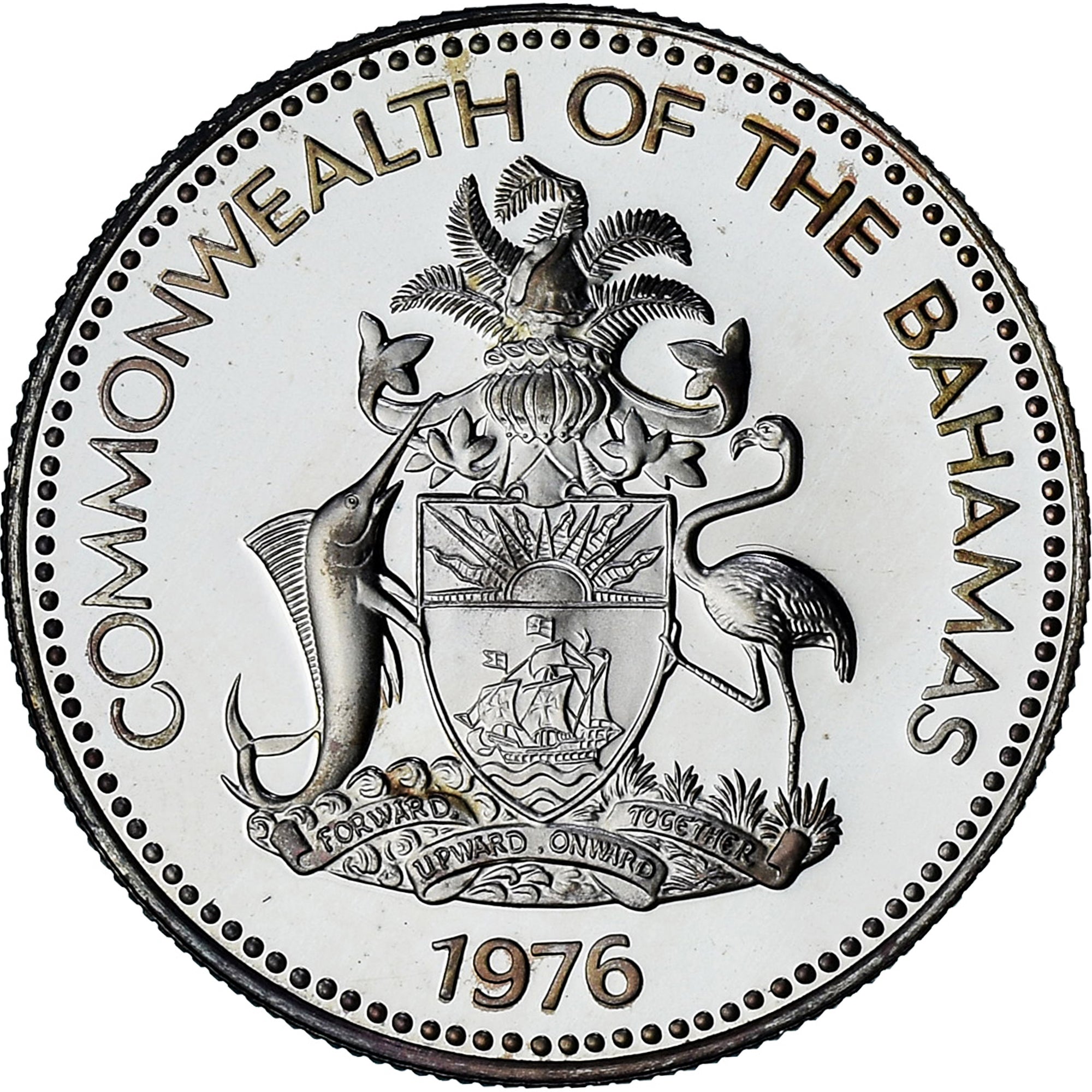 Bahamas, Elizabeth II, 50 Cents, 1976, Proof, MS(64), Silver, KM:64a