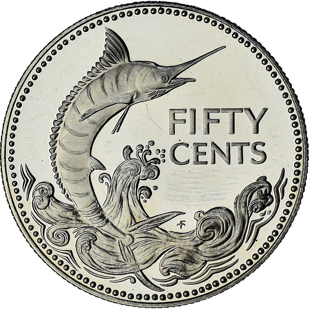 Bahamas, Elizabeth II, 50 Cents, 1976, Proof, MS(64), Silver, KM:64a