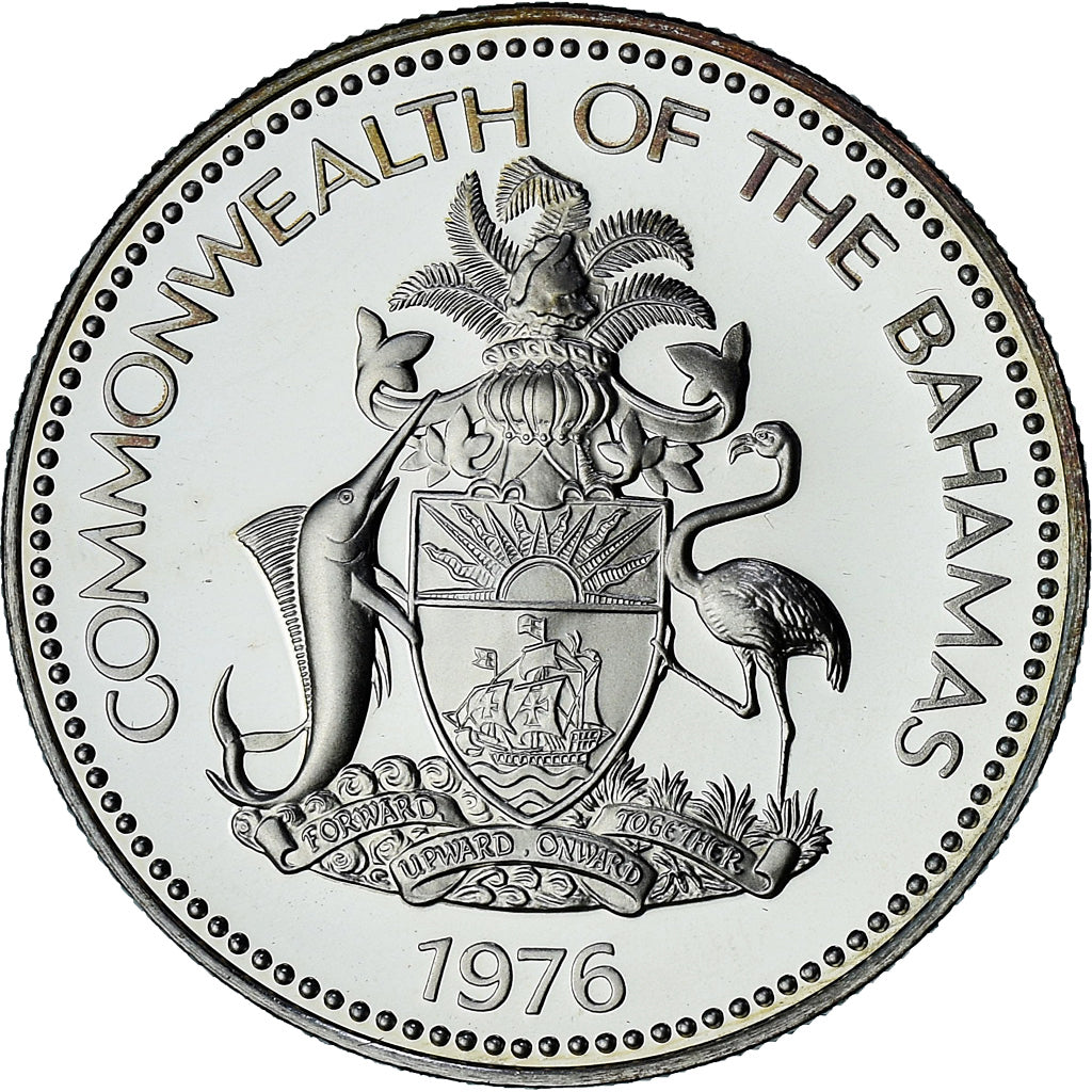 Bahamas, Elizabeth II, Dollar, 1976, Proof, MS(64), Silver, KM:65a