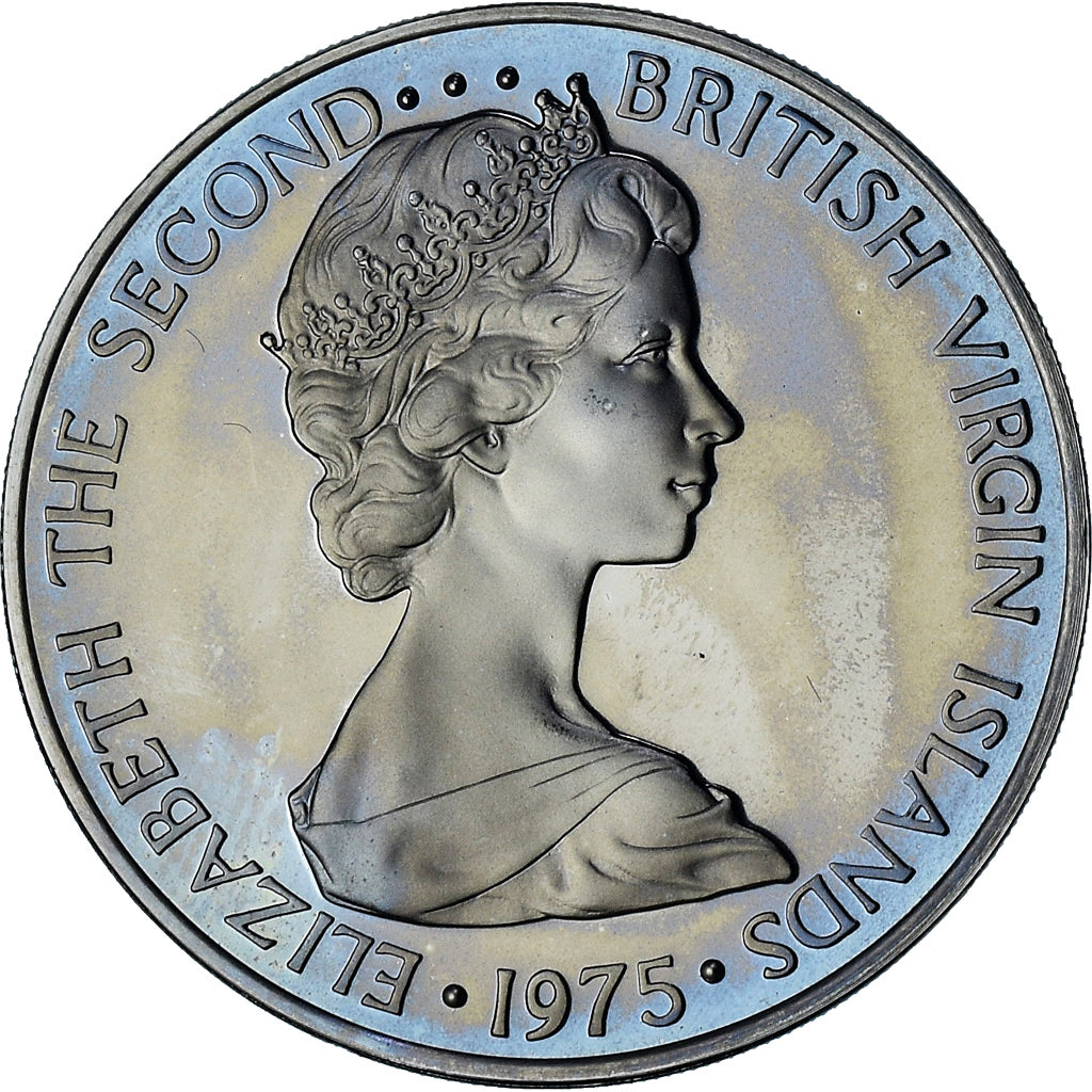BRITISH VIRGIN ISLANDS, Elizabeth II, 50 Cents, 1975, Proof, STGL, Cupronickel