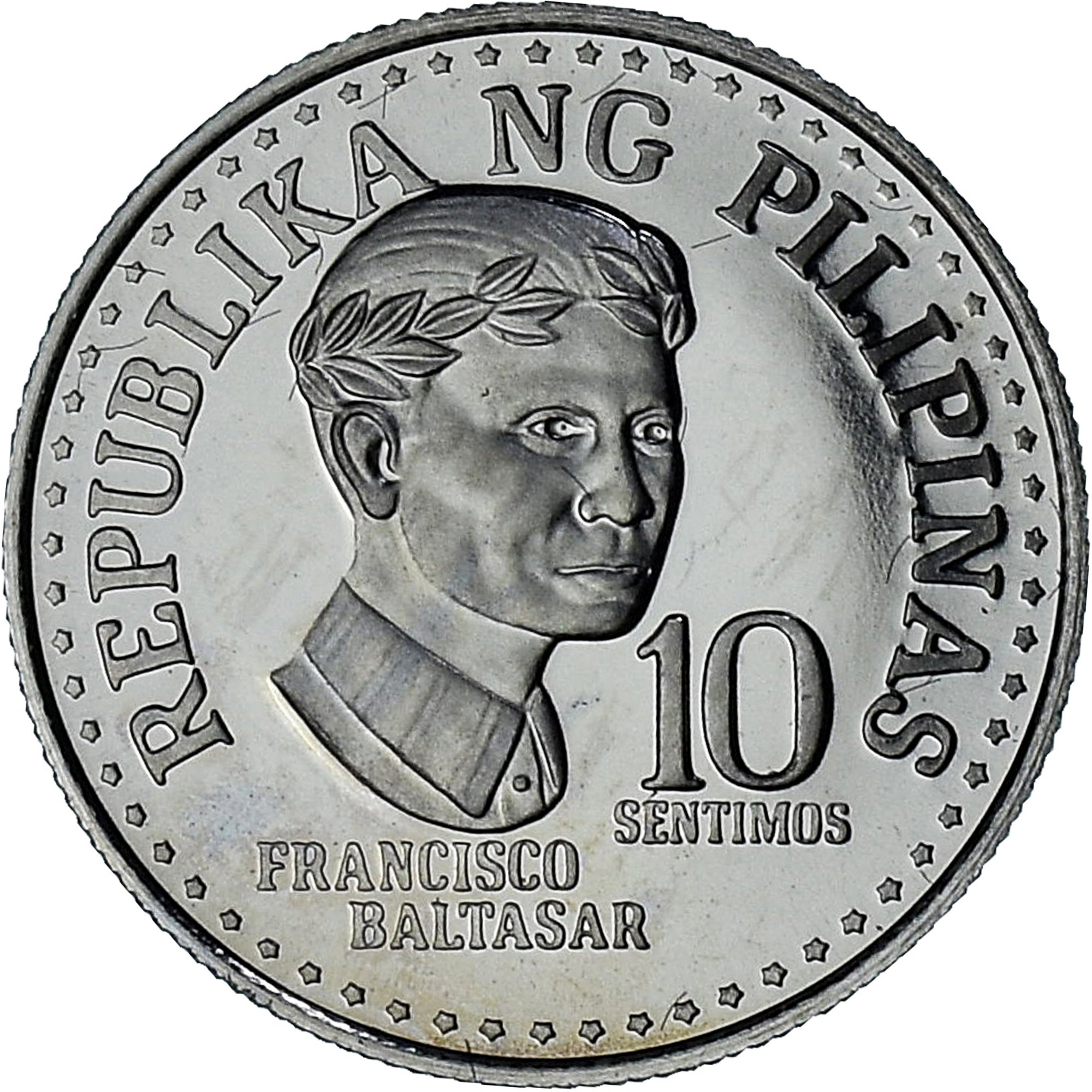 Philippines, 10 Sentimos, 1975, Proof, MS(65-70), Cupronickel, KM:207