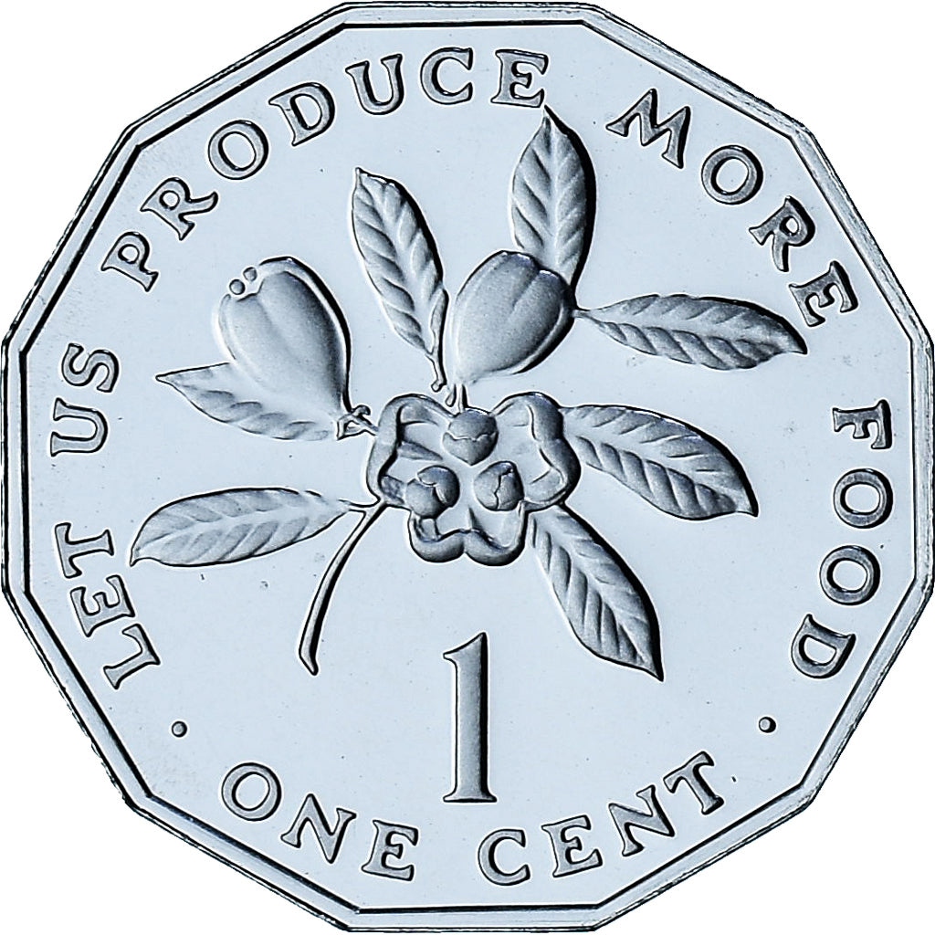 Jamaica, Cent, 1976, Franklin Mint, Proof, MS(65-70), Aluminum, KM:68