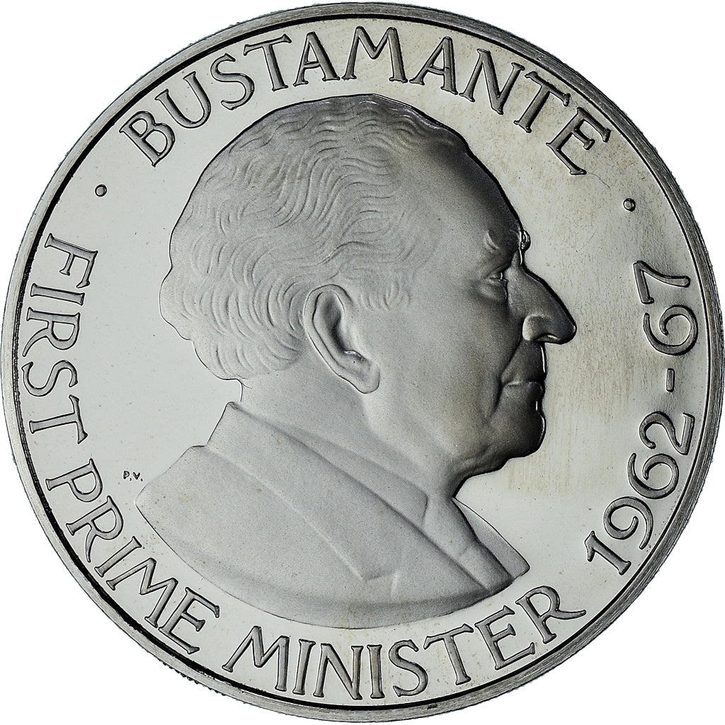 Jamaïque, Bustamante, Dollar, 1976, Franklin Mint, Proof, FDC, Du cupronickel