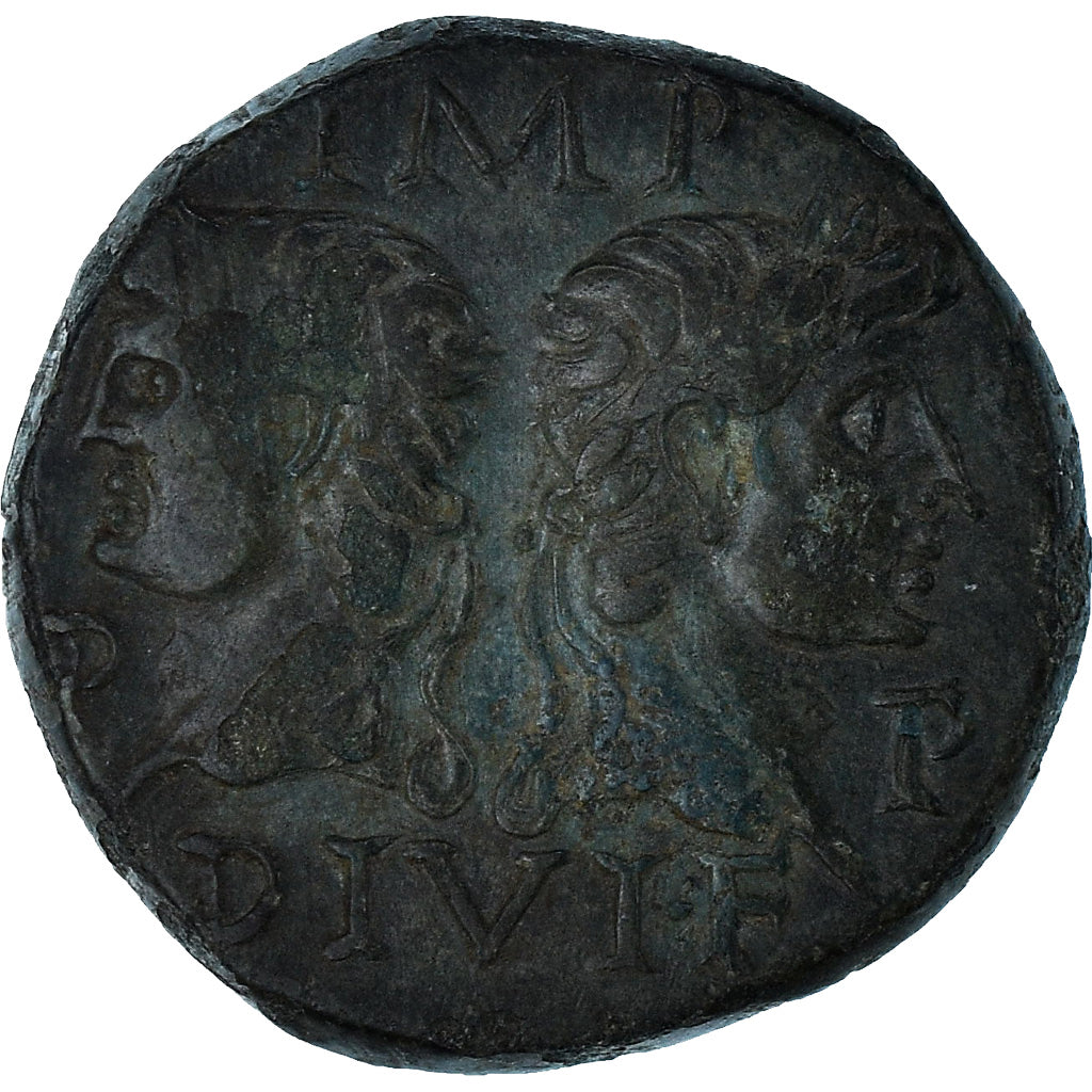 Augustus & Agrippa, Dupondius, 10-14 AD, Nîmes, Bronze, AU(50-53)