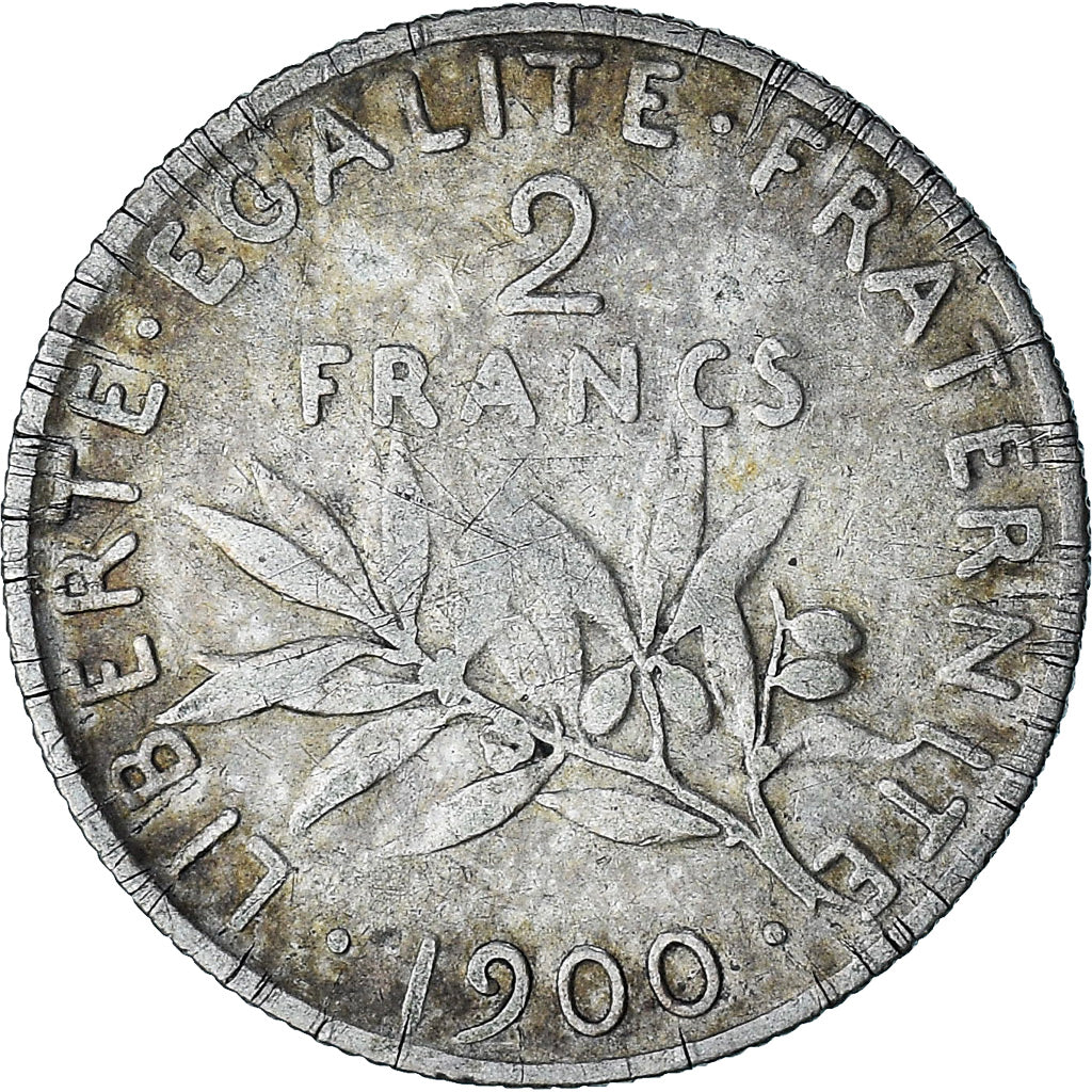France, Semeuse, 2 Francs, 1900, Paris, EF(40-45), Silver, KM:845.1, Gadoury:532