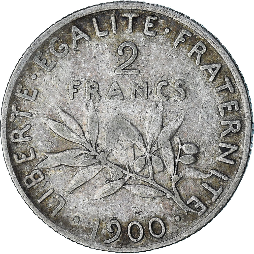 Francia, Semeuse, 2 Francs, 1900, Paris, BB, Argento, KM:845.1, Gadoury:532