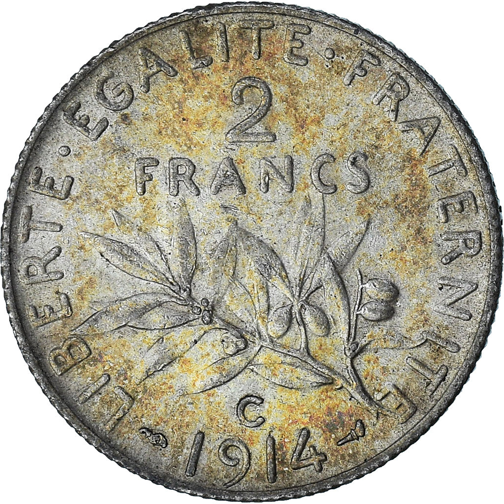 Frankreich, Semeuse, 2 Francs, 1914, Castelsarrasin, VZ, Silber, KM:845.2