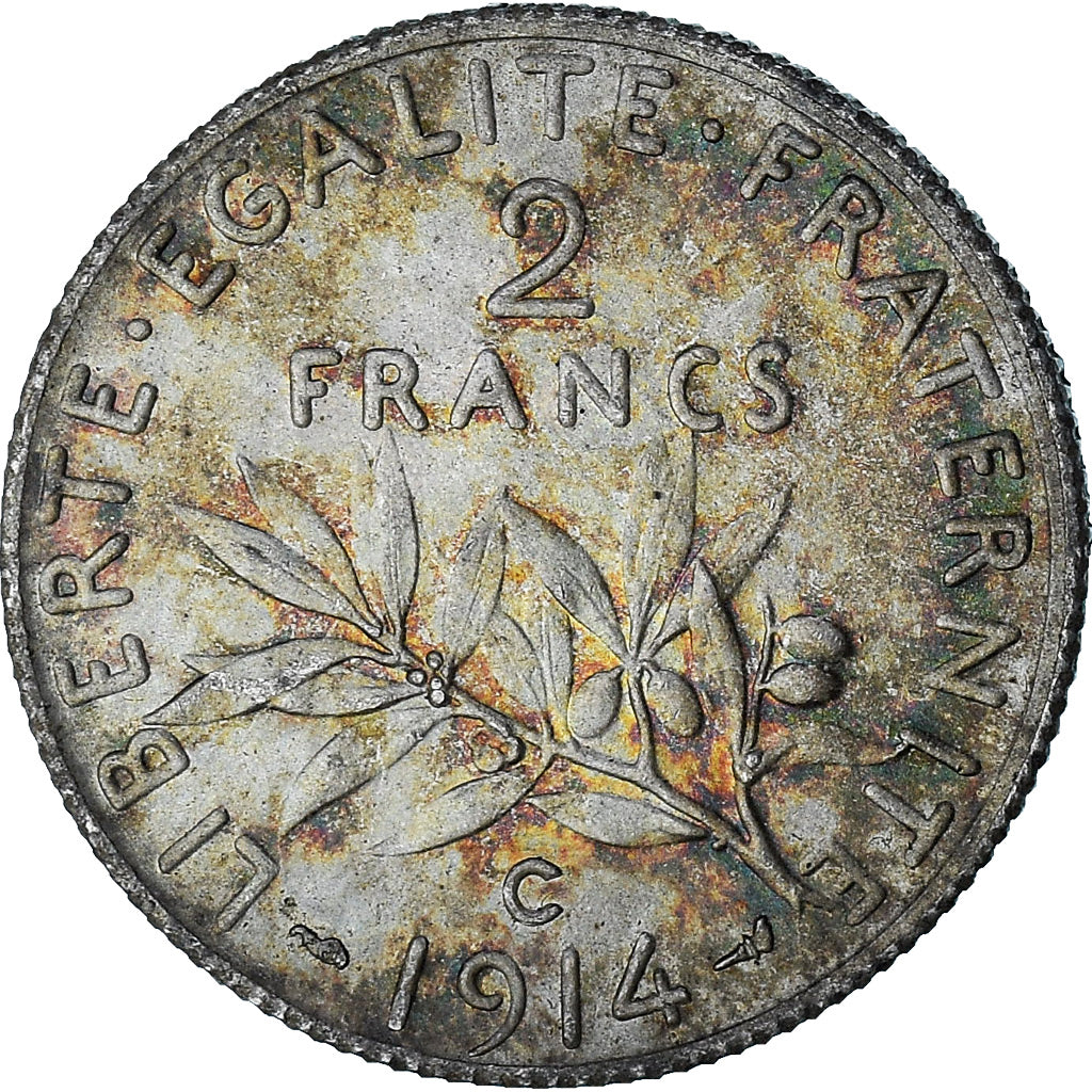Frankreich, Semeuse, 2 Francs, 1914, Castelsarrasin, VZ, Silber, KM:845.2