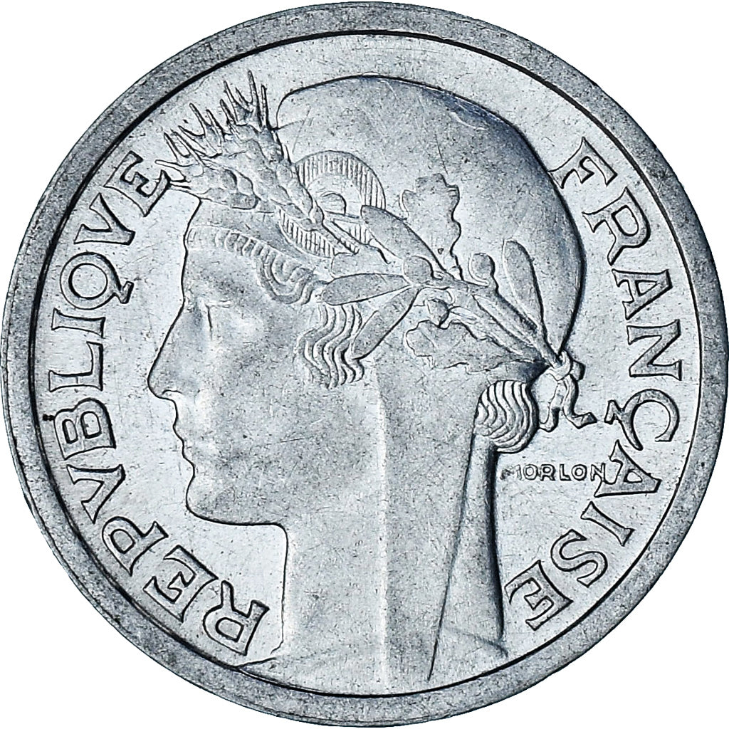 Francja, Morlon, Franc, 1957, Paris, MS(63), Aluminium, KM:885a.1, Gadoury:473b