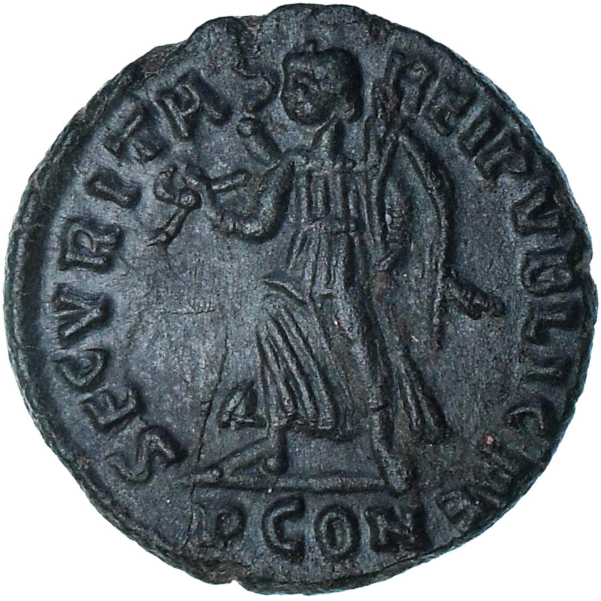 Valens, Follis, 375-378, Arles, Bronze, AU(55-58), RIC:19a