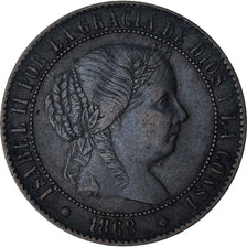 España, Isabel II, 2-1/2 Centimos, 1868, Barcelona, MBC+, Bronce