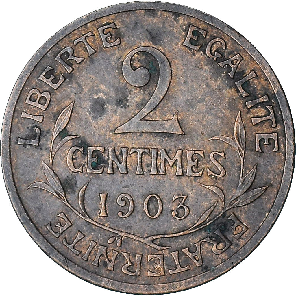 Francia, Dupuis, 2 Centimes, 1903, Paris, EBC+, Bronce, Gadoury:107