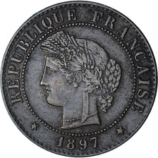 Frankrijk, Cérès, 1 Centime, 1897, Paris, PR, Bronzen, KM:826.1, Gadoury:88
