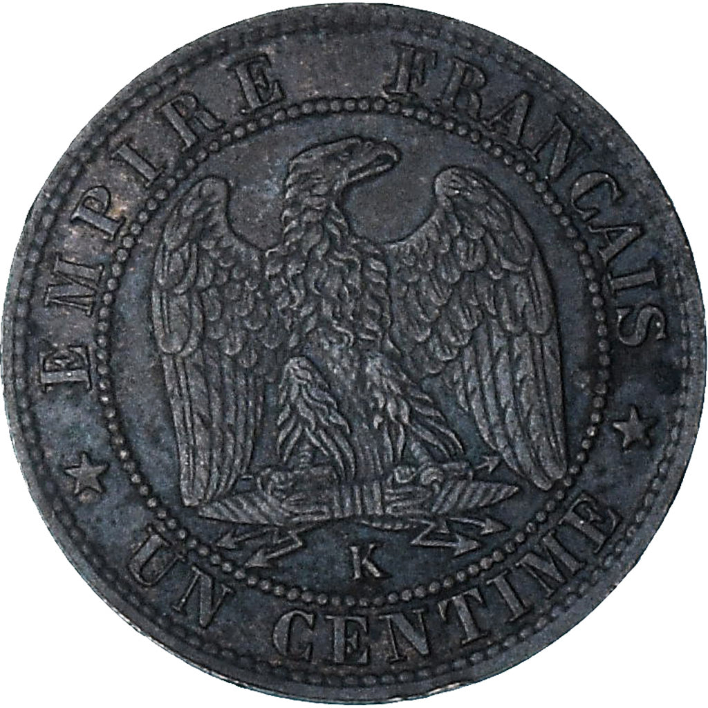 France, Napoleon III, 1 Centime, 1861, Bordeaux, MS(60-62), Bronze, KM:795.3