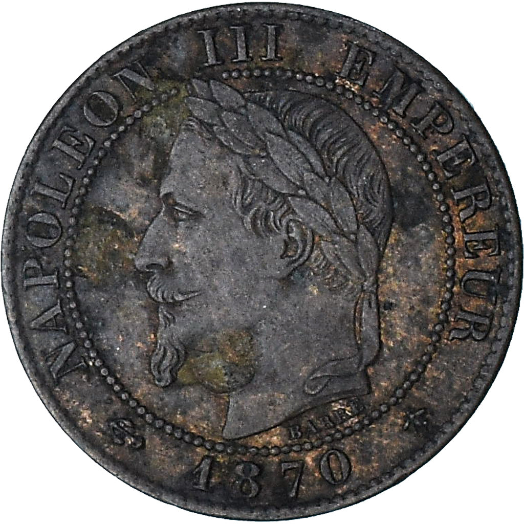 France, Napoleon III, 1 Centime, 1870, Paris, AU(55-58), Bronze, KM:795.1