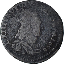 Francia, Louis XIII, Liard de France, 1656, Lusignan, MB, Rame, C2G:102