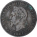 França, Napoleon III, 2 Centimes, 1861, Paris, EF(40-45), Bronze, KM:796.4
