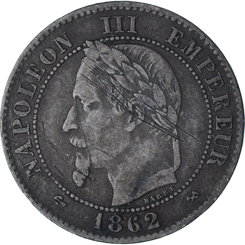 Francia, Napoleon III, 2 Centimes, 1862, Bordeaux, BB+, Bronzo, KM:796.6