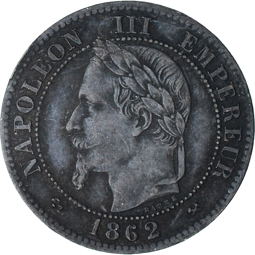 Frankrijk, Napoleon III, 2 Centimes, 1862, Bordeaux, ZF+, Bronzen, KM:796.6