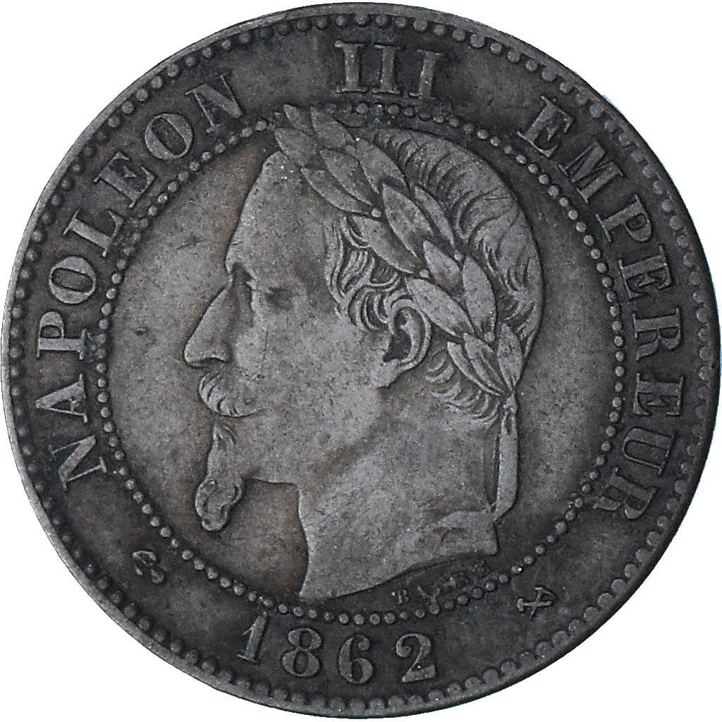 França, Napoleon III, 2 Centimes, 1862, Bordeaux, AU(50-53), Bronze, KM:796.6