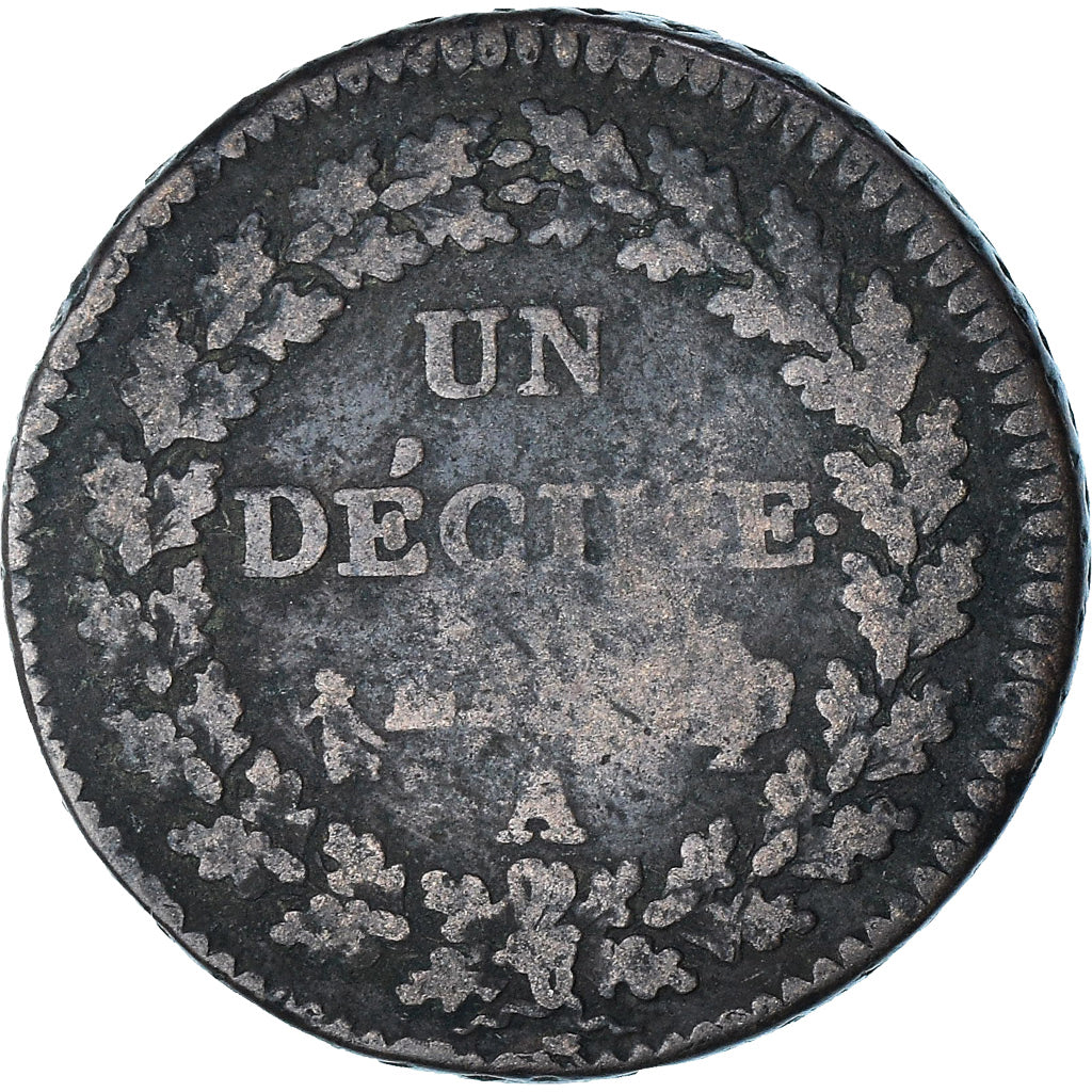 Frankreich, Dupré, 1 Décime, Uncertain date, Paris, S, Kupfer, Gadoury:187