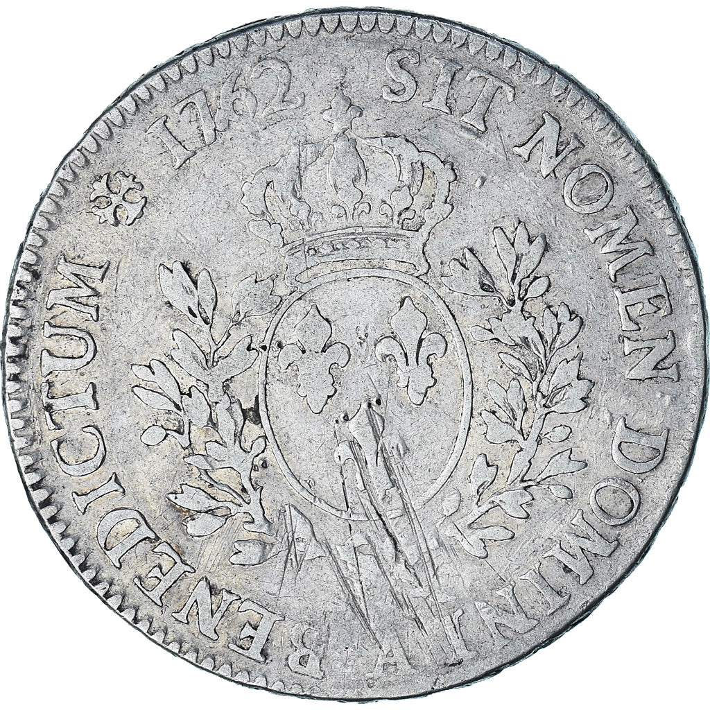 França, Louis XV, Écu au bandeau, 1762, Paris, VF(30-35), Prata, Gadoury:322