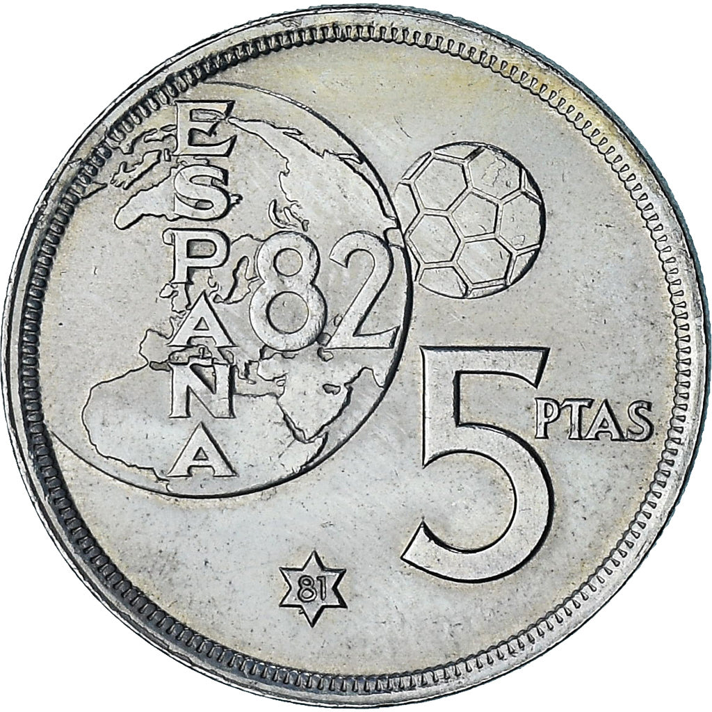 Spagna, Juan Carlos I, 5 Pesetas, 1980 (81), Madrid, SPL+, Cupronickel, KM:817