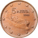 Greece, 5 Euro Cent, 2002, Athens, Copper Plated Steel, EF(40-45), KM:183