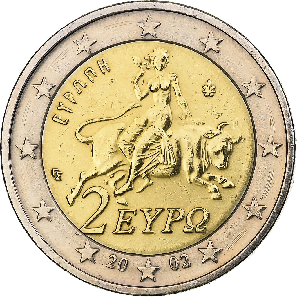 Grecia, 2 Euro, 2002, Athens, Bimetálico, MBC, KM:188