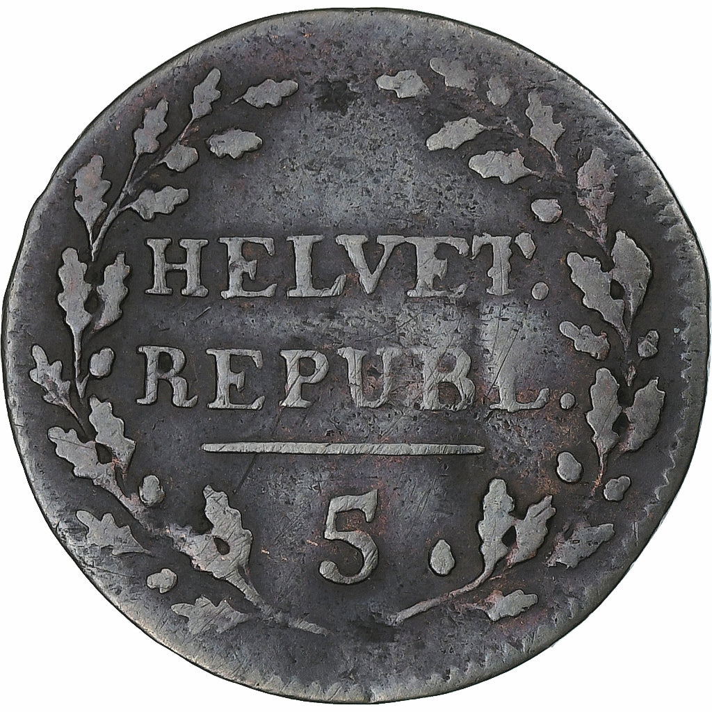 Szwajcaria, République helvétique, 1/2 Batzen, 1799, EF(40-45), Bilon, KM:A5