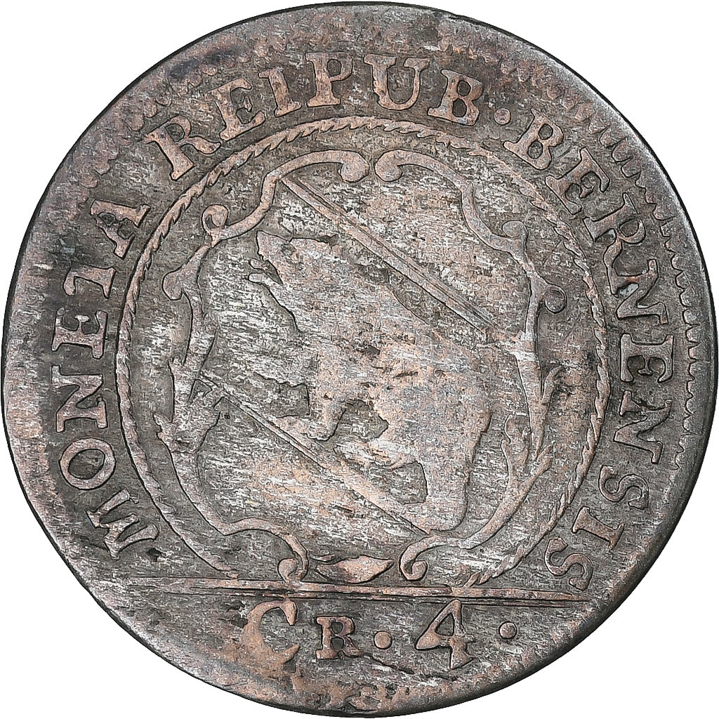 Switzerland, Ville de Berne, 4 Kreuzer, 1775, Bern, EF(40-45), Billon, KM:84