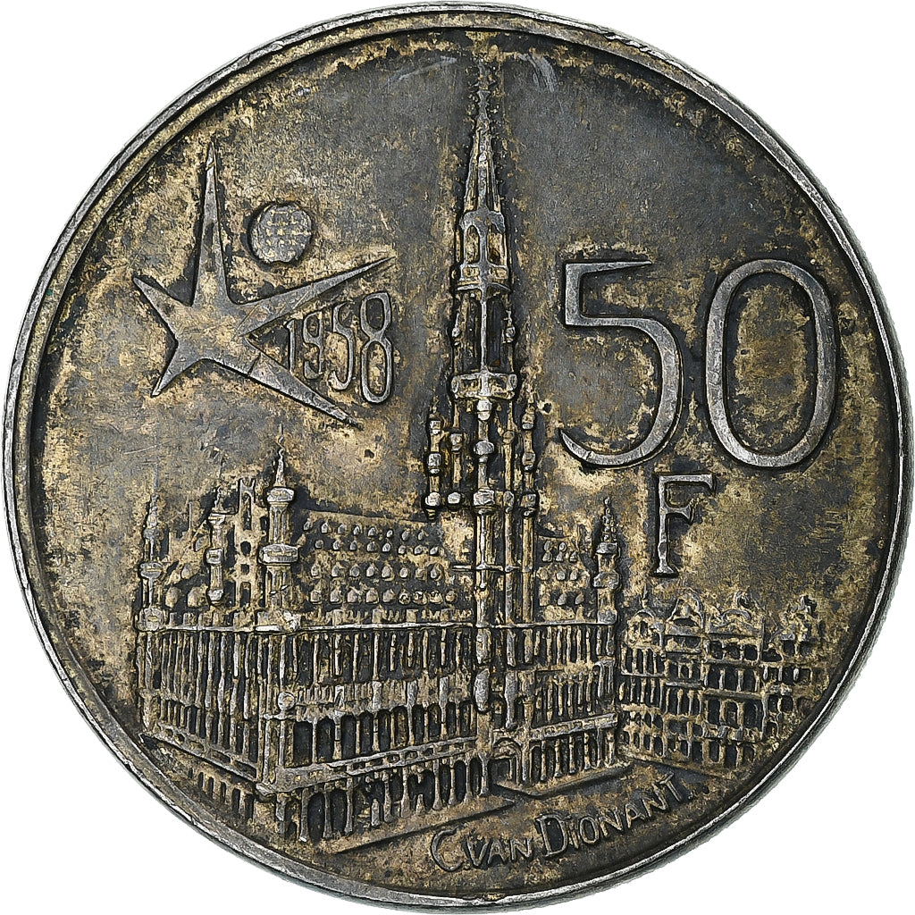 Belgium, Baudouin I, Exposition Universelle, 50 Francs, 50 Frank, 1958