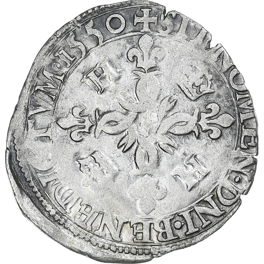 Frankrijk, Henri II, Douzain aux croissants, 1550, Villeneuve-lès-Avignon, ZF