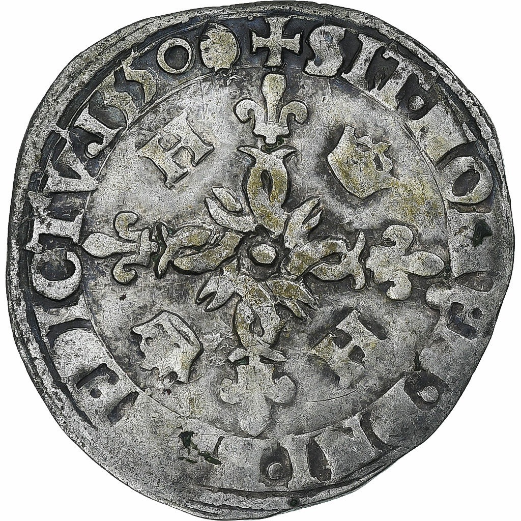 Frankrijk, Henri II, Douzain aux croissants, 1550, Angers, FR+, Billon