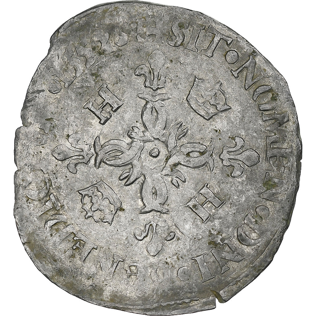 France, Henri II, Douzain aux croissants, 1552, Limoges, VF(30-35), Billon
