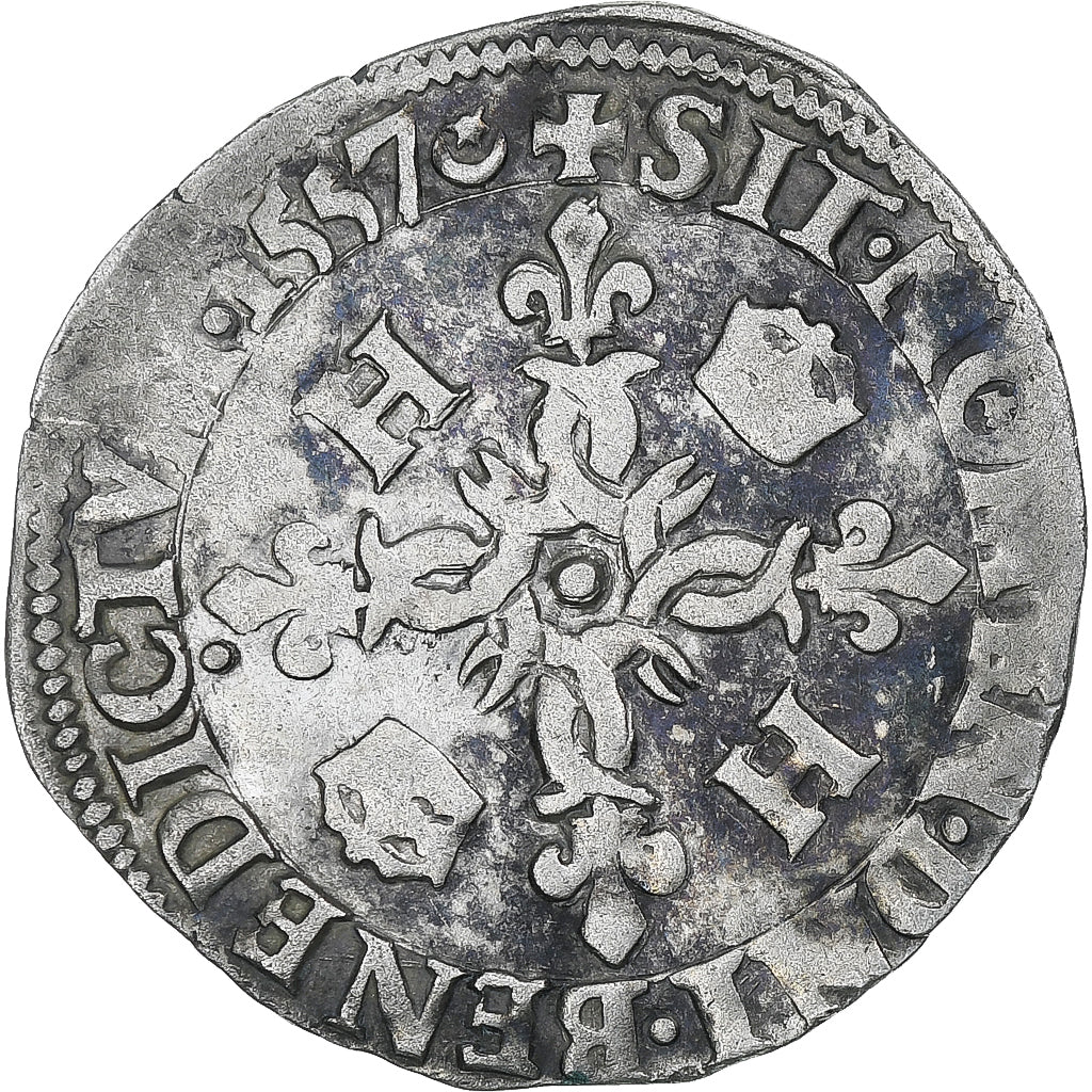 Frankrijk, Henri II, Douzain aux croissants, 1557, Paris, FR+, Billon