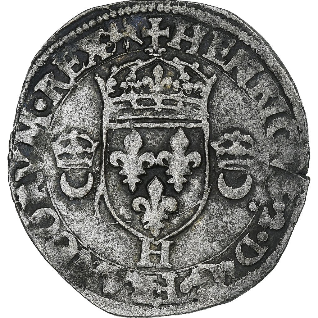 Frankreich, Henri II, Douzain aux croissants, 1550, La Rochelle, S+, Billon