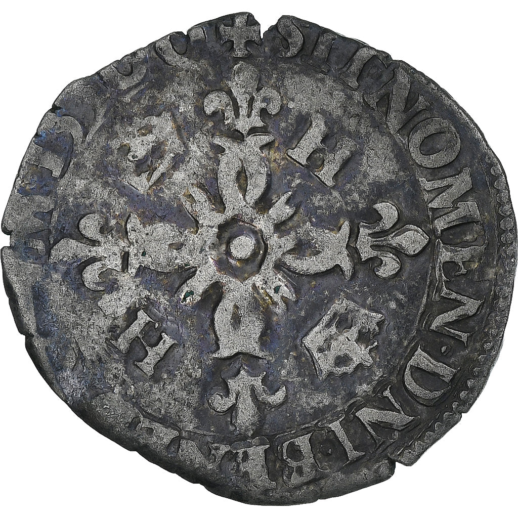 Francia, Henri II, Douzain aux croissants, 1550, Montélimar, BC+, Vellón