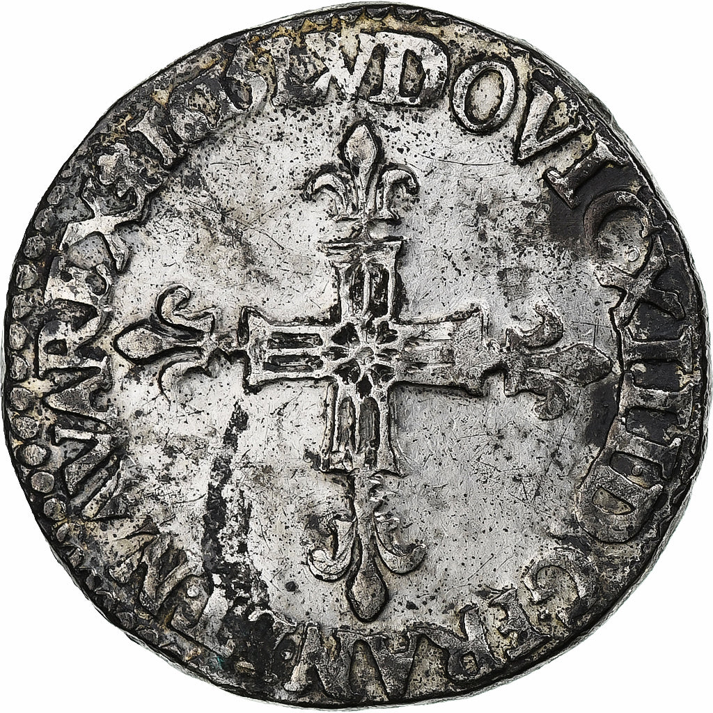 França, Louis XIII, 1/4 Ecu, 1615, Rouen, EF(40-45), Prata, Gadoury:27