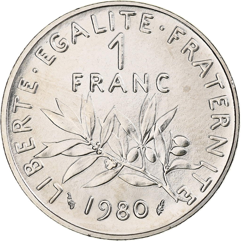 France, 1 Franc, Semeuse, 1980, Paris, série FDC, Nickel, MS(65-70)