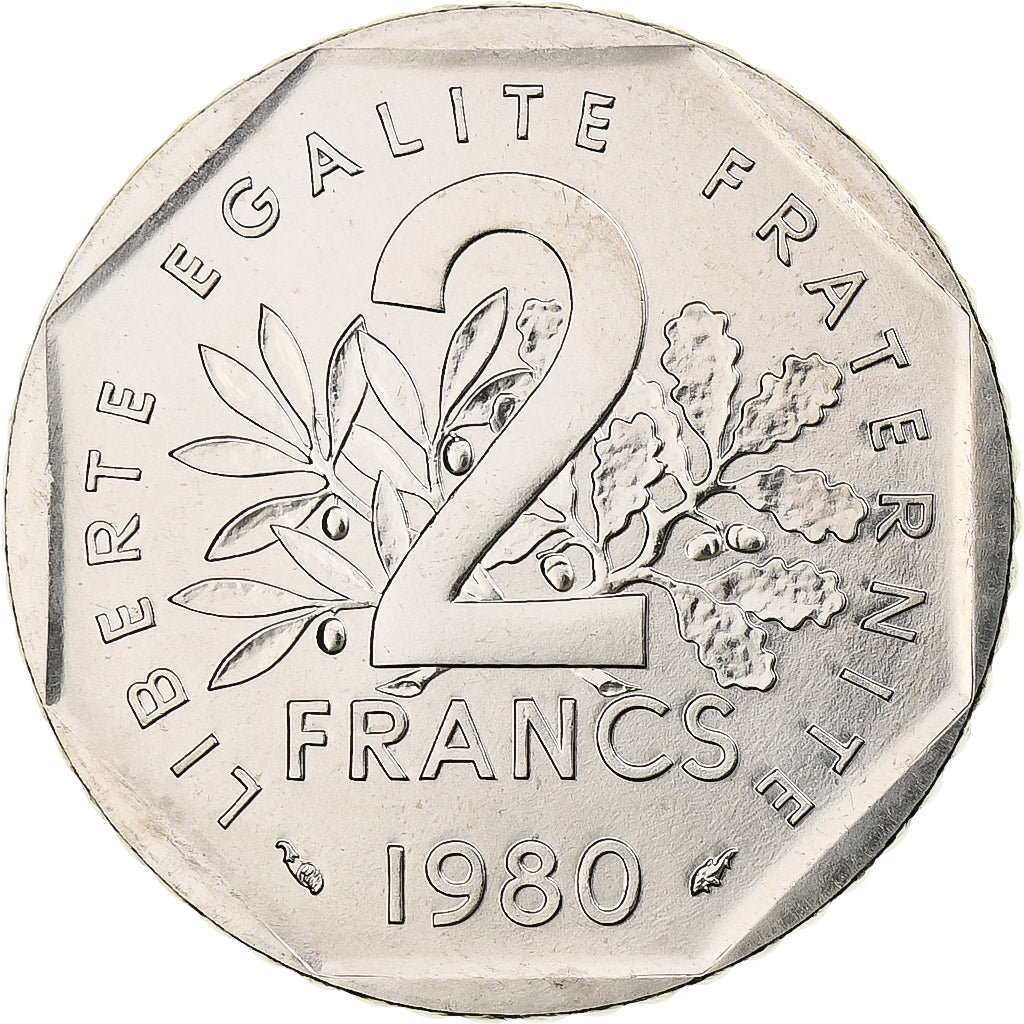 Frankreich, Semeuse, 2 Francs, 1980, Paris, série FDC, STGL, Nickel, KM:942.1