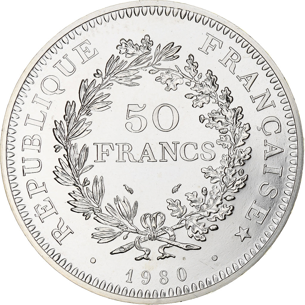France, 50 Francs, Hercule, 1980, Paris, série FDC, Silver, MS(65-70)