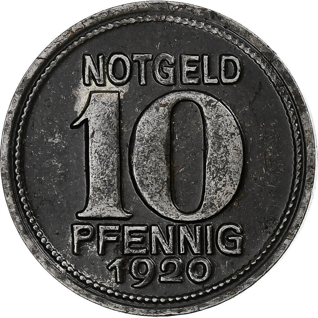 Germany, Stadt Coblenz, 10 Pfennig, 1920, AU(50-53), Iron