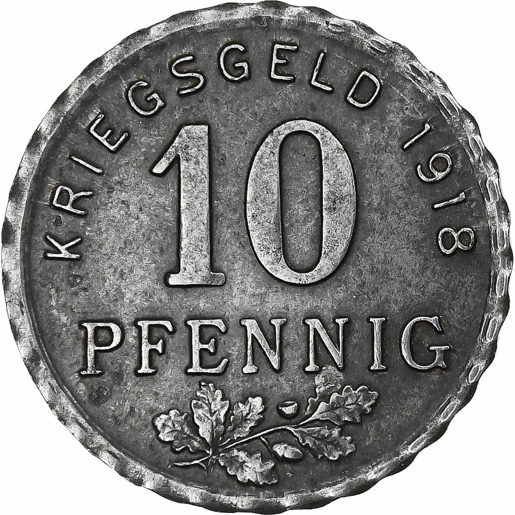 Niemcy, Bochum, Gelsenkirchen, Hattingen, 10 Pfennig, 1918, AU(55-58), Żelazo