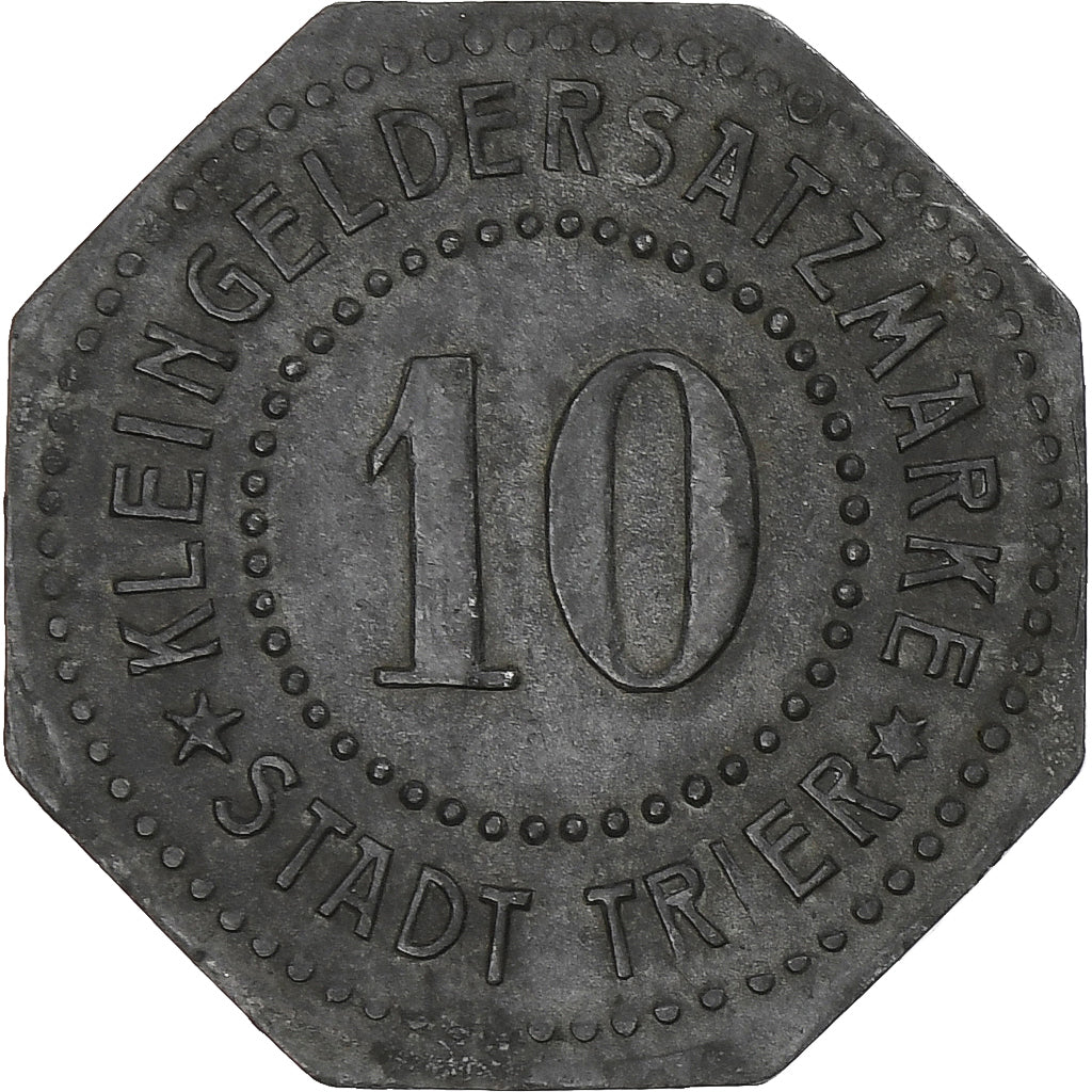 Germany, Stadt Trier, 10 Pfennig, AU(55-58), Zinc
