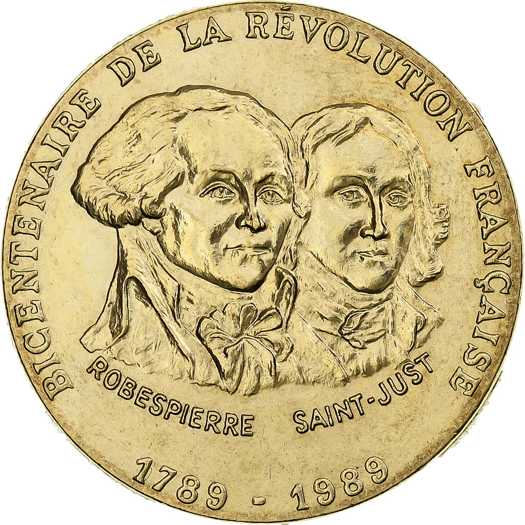 France, Médaille, Robespierre & Saint-Just, Bicentenaire de la Révolution