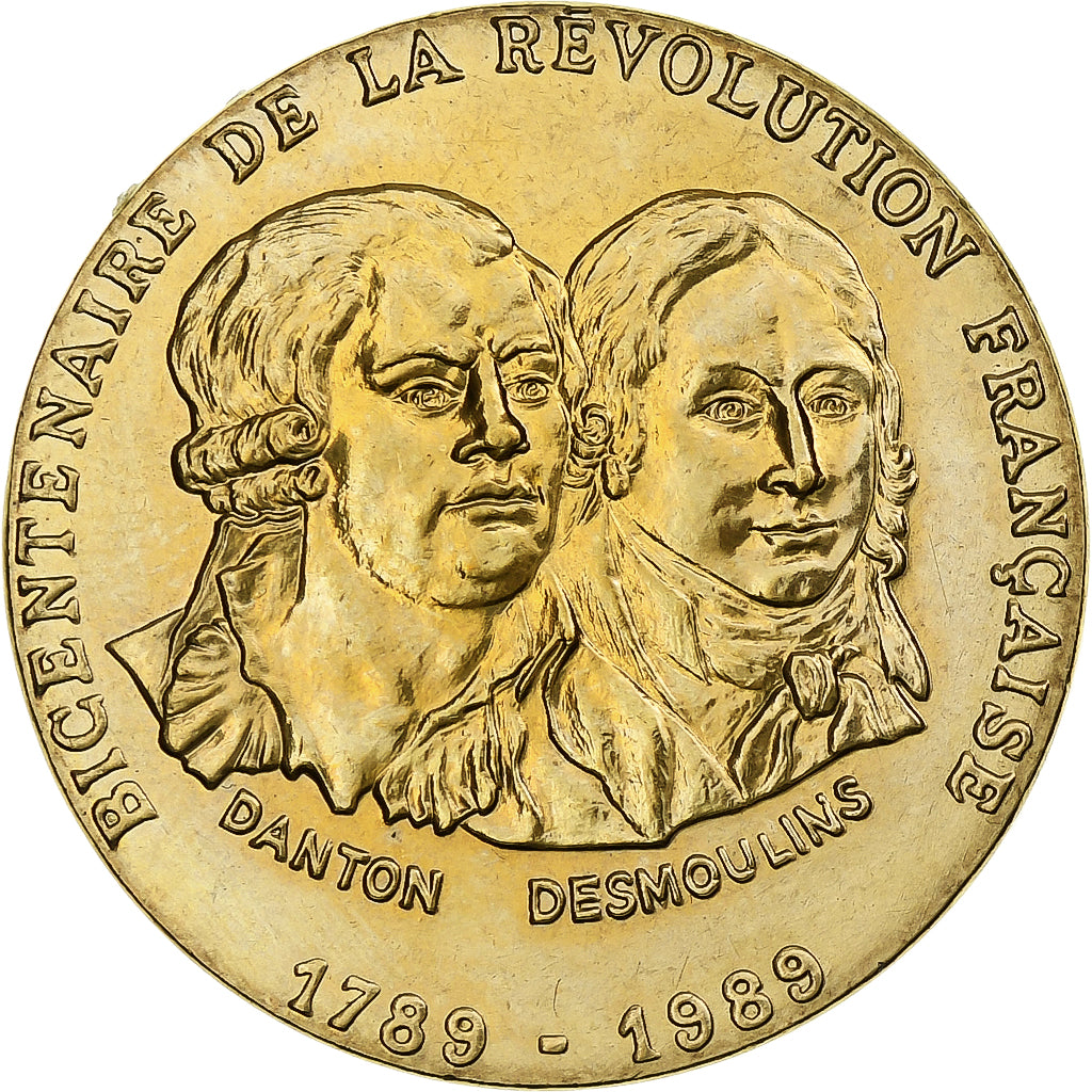Francia, medaglia, Danton & Desmoulins, Bicentenaire de la Révolution